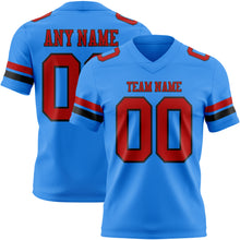 Load image into Gallery viewer, Custom Powder Blue Red-Black Authentic Football Jersey