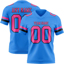 Load image into Gallery viewer, Custom Powder Blue Pink-Black Authentic Football Jersey