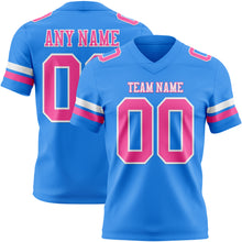 Load image into Gallery viewer, Custom Powder Blue Pink-White Authentic Football Jersey