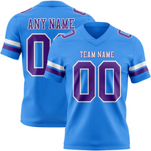 Load image into Gallery viewer, Custom Powder Blue Purple-White Authentic Football Jersey