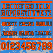 Загрузить изображение в средство просмотра галереи, Custom Powder Blue Orange Gray-Black 3D Pattern Splash Authentic Football Jersey