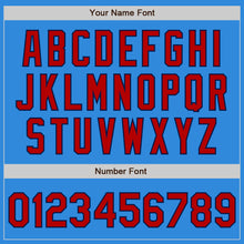 Load image into Gallery viewer, Custom Stitched Powder Blue Red-Navy Baseball Pullover Sweatshirt Hoodie