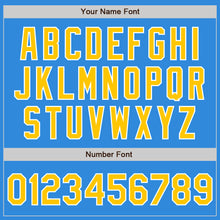 Load image into Gallery viewer, Custom Stitched Powder Blue Yellow-White Baseball Pullover Sweatshirt Hoodie