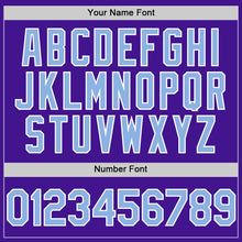 Load image into Gallery viewer, Custom Purple Light Blue-White Mesh Authentic Throwback Baseball Jersey