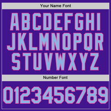 Load image into Gallery viewer, Custom Purple Light Blue-Pink Mesh Authentic Throwback Baseball Jersey