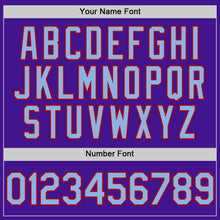 Load image into Gallery viewer, Custom Purple Light Blue-Red Mesh Authentic Throwback Baseball Jersey