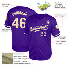 Charger l'image dans la galerie, Custom Purple Cream Mesh Authentic Throwback Baseball Jersey