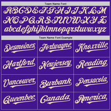 Charger l'image dans la galerie, Custom Purple Cream Mesh Authentic Throwback Baseball Jersey