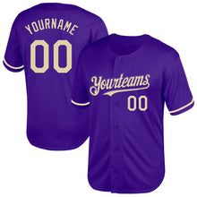 Charger l'image dans la galerie, Custom Purple Cream Mesh Authentic Throwback Baseball Jersey