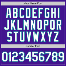 Load image into Gallery viewer, Custom Purple White-Teal Mesh Authentic Throwback Baseball Jersey