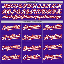 Load image into Gallery viewer, Custom Purple White-Red Mesh Authentic Throwback Baseball Jersey