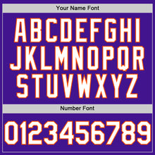 Load image into Gallery viewer, Custom Purple White-Orange Mesh Authentic Throwback Baseball Jersey