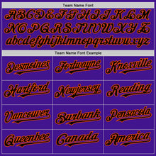 Load image into Gallery viewer, Custom Purple Black-Orange Mesh Authentic Throwback Baseball Jersey