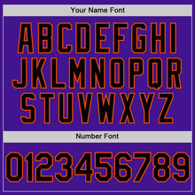 Load image into Gallery viewer, Custom Purple Black-Orange Mesh Authentic Throwback Baseball Jersey