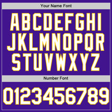 Load image into Gallery viewer, Custom Purple White-Yellow Mesh Authentic Throwback Baseball Jersey