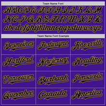 Load image into Gallery viewer, Custom Purple Black-Old Gold Mesh Authentic Throwback Baseball Jersey