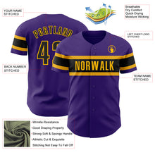 Загрузить изображение в средство просмотра галереи, Custom Purple Black-Gold Authentic Baseball Jersey