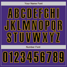 Загрузить изображение в средство просмотра галереи, Custom Purple Black-Gold Authentic Baseball Jersey