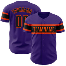 Загрузить изображение в средство просмотра галереи, Custom Purple Black-Orange Authentic Baseball Jersey