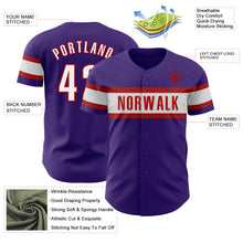 Загрузить изображение в средство просмотра галереи, Custom Purple White-Red Authentic Baseball Jersey