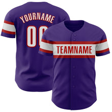 Загрузить изображение в средство просмотра галереи, Custom Purple White-Red Authentic Baseball Jersey
