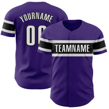 Laden Sie das Bild in den Galerie-Viewer, Custom Purple White-Black Authentic Baseball Jersey