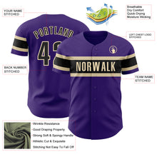 Load image into Gallery viewer, Custom Purple Black-Cream Authentic Baseball Jersey