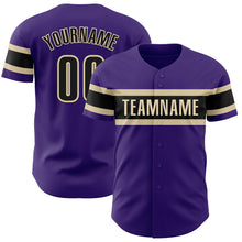 Load image into Gallery viewer, Custom Purple Black-Cream Authentic Baseball Jersey
