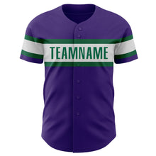 Laden Sie das Bild in den Galerie-Viewer, Custom Purple Kelly Green-White Authentic Baseball Jersey