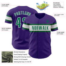 Laden Sie das Bild in den Galerie-Viewer, Custom Purple Kelly Green-White Authentic Baseball Jersey