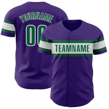 Laden Sie das Bild in den Galerie-Viewer, Custom Purple Kelly Green-White Authentic Baseball Jersey