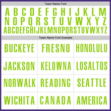 Load image into Gallery viewer, Custom Purple White-Neon Green Authentic Baseball Jersey