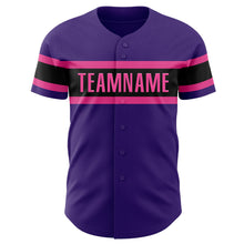 Загрузить изображение в средство просмотра галереи, Custom Purple Black-Pink Authentic Baseball Jersey