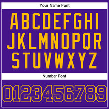 Загрузить изображение в средство просмотра галереи, Custom Purple Gold Mesh Authentic Throwback Baseball Jersey