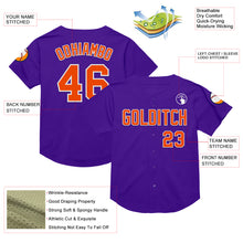 Загрузить изображение в средство просмотра галереи, Custom Purple Orange-White Mesh Authentic Throwback Baseball Jersey