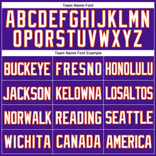 Загрузить изображение в средство просмотра галереи, Custom Purple White-Orange Mesh Authentic Throwback Baseball Jersey