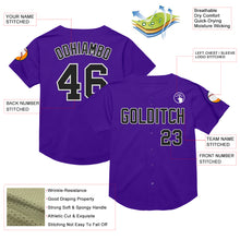 Загрузить изображение в средство просмотра галереи, Custom Purple Black-White Mesh Authentic Throwback Baseball Jersey