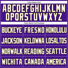 Загрузить изображение в средство просмотра галереи, Custom Purple Old Gold-Black Mesh Authentic Throwback Baseball Jersey