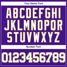 Загрузить изображение в средство просмотра галереи, Custom Purple White-Old Gold Mesh Authentic Throwback Baseball Jersey