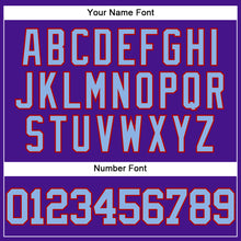 Загрузить изображение в средство просмотра галереи, Custom Purple Light Blue-Red Mesh Authentic Throwback Baseball Jersey