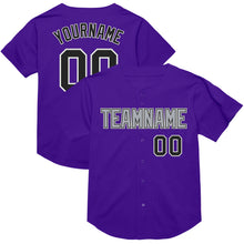 Загрузить изображение в средство просмотра галереи, Custom Purple Black-Gray Mesh Authentic Throwback Baseball Jersey