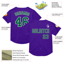 Загрузить изображение в средство просмотра галереи, Custom Purple Kelly Green-White Mesh Authentic Throwback Baseball Jersey