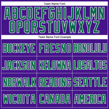 Загрузить изображение в средство просмотра галереи, Custom Purple Kelly Green-White Mesh Authentic Throwback Baseball Jersey