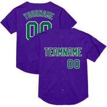 Загрузить изображение в средство просмотра галереи, Custom Purple Kelly Green-White Mesh Authentic Throwback Baseball Jersey