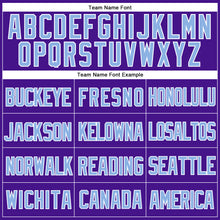 Загрузить изображение в средство просмотра галереи, Custom Purple Light Blue-White Mesh Authentic Throwback Baseball Jersey