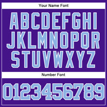 Загрузить изображение в средство просмотра галереи, Custom Purple Light Blue-White Mesh Authentic Throwback Baseball Jersey