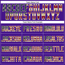 Загрузить изображение в средство просмотра галереи, Custom Purple Vintage USA Flag-Cream Mesh Authentic Throwback Baseball Jersey