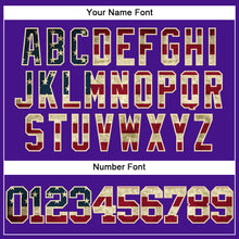 Загрузить изображение в средство просмотра галереи, Custom Purple Vintage USA Flag-Cream Mesh Authentic Throwback Baseball Jersey