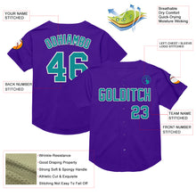 Загрузить изображение в средство просмотра галереи, Custom Purple Teal-White Mesh Authentic Throwback Baseball Jersey