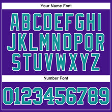 Загрузить изображение в средство просмотра галереи, Custom Purple Teal-White Mesh Authentic Throwback Baseball Jersey